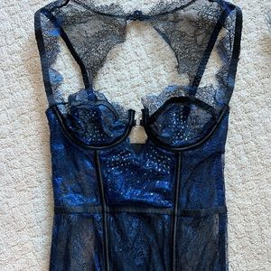 Victorias Secret scandalous metallic blue bustier 32b